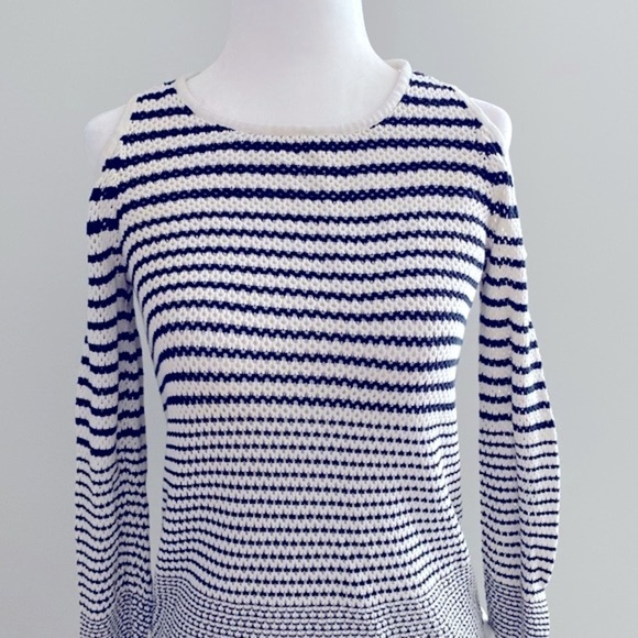 Rag & bone cold shoulder loose knit striped sweater - Picture 6 of 8